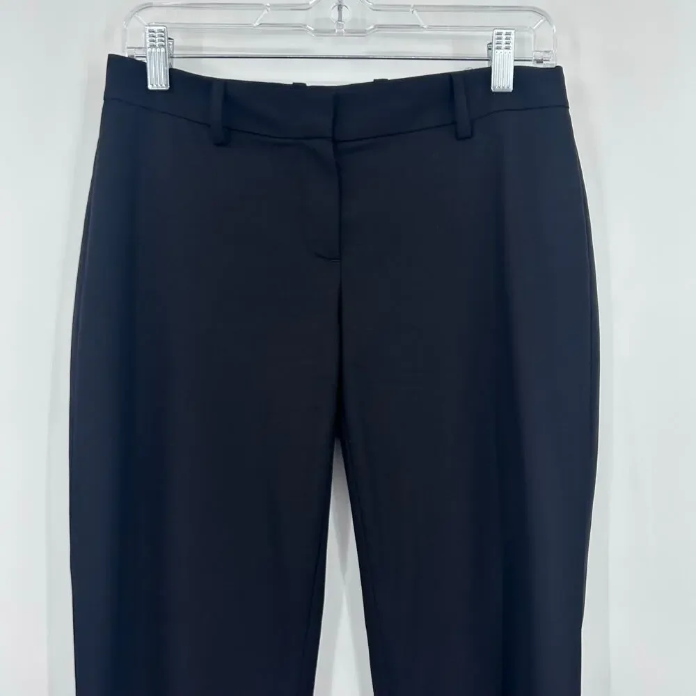 Theory Black Wool Blend Slim Ankle Cropped Dress Pants Size 2 Classic Capsule - Picture 4 of 11